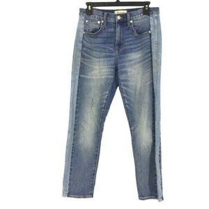 Madewell Women's Size 26 Cruiser Straight Jeans High Waist Distressed Blue Wash